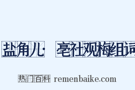 盐角儿·亳社观梅组词是什么意思的图片
